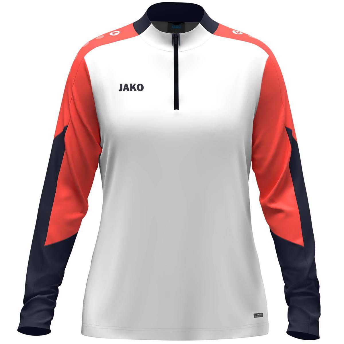 Jako Ziptop Dynamic Damen weiß/coral/marine