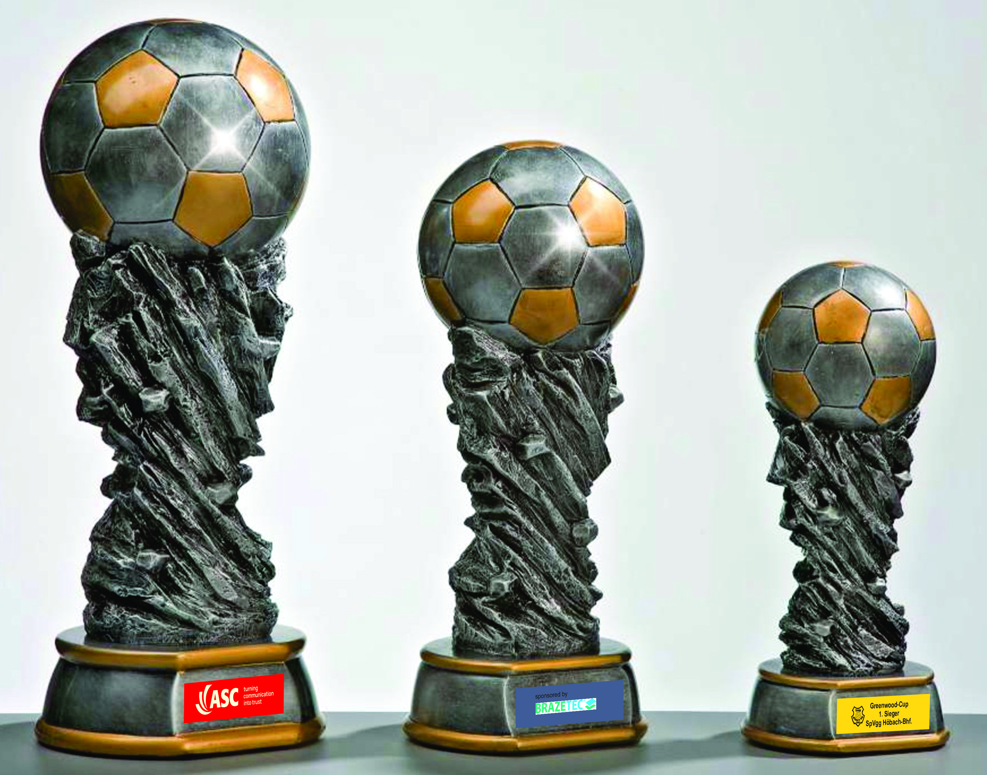 Resinfigur Fußball Weltpokal silber/gold