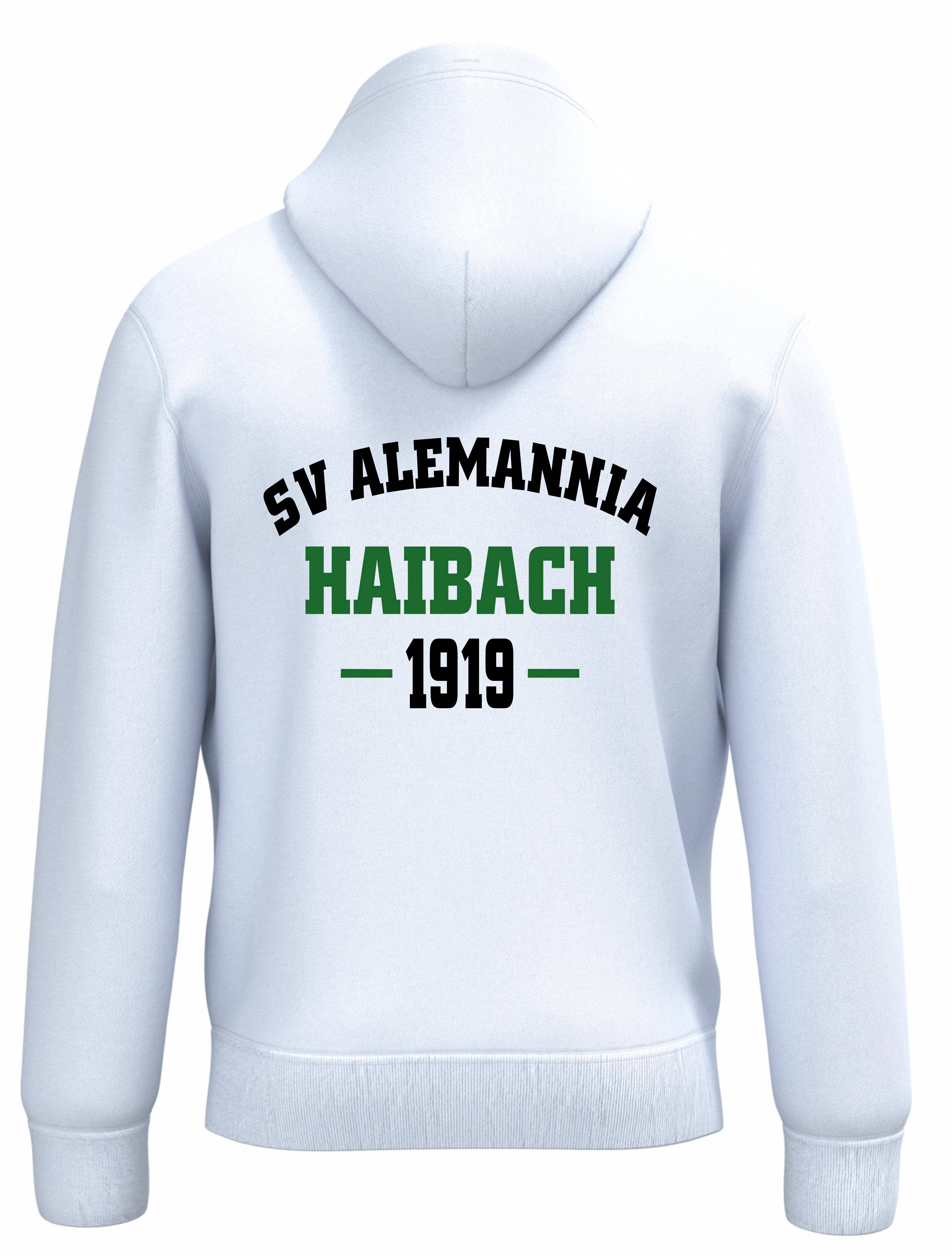 Alemannia Haibach Hoodie unisex weiß