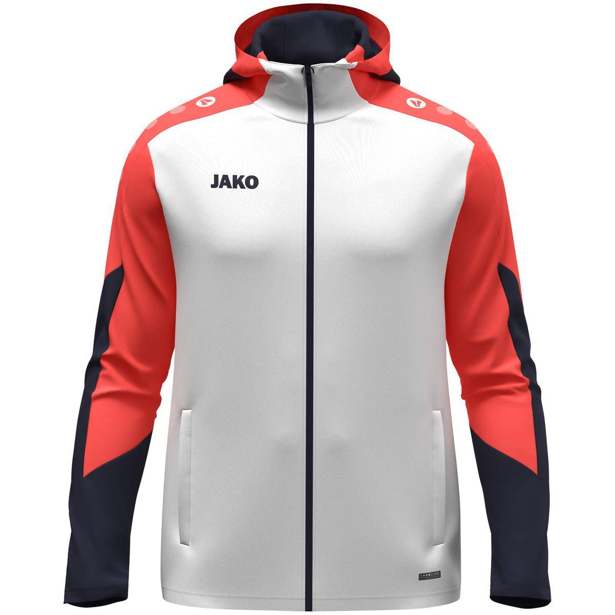 Jako Kapuzenjacke Dynamic Herren weiß/coral/marine