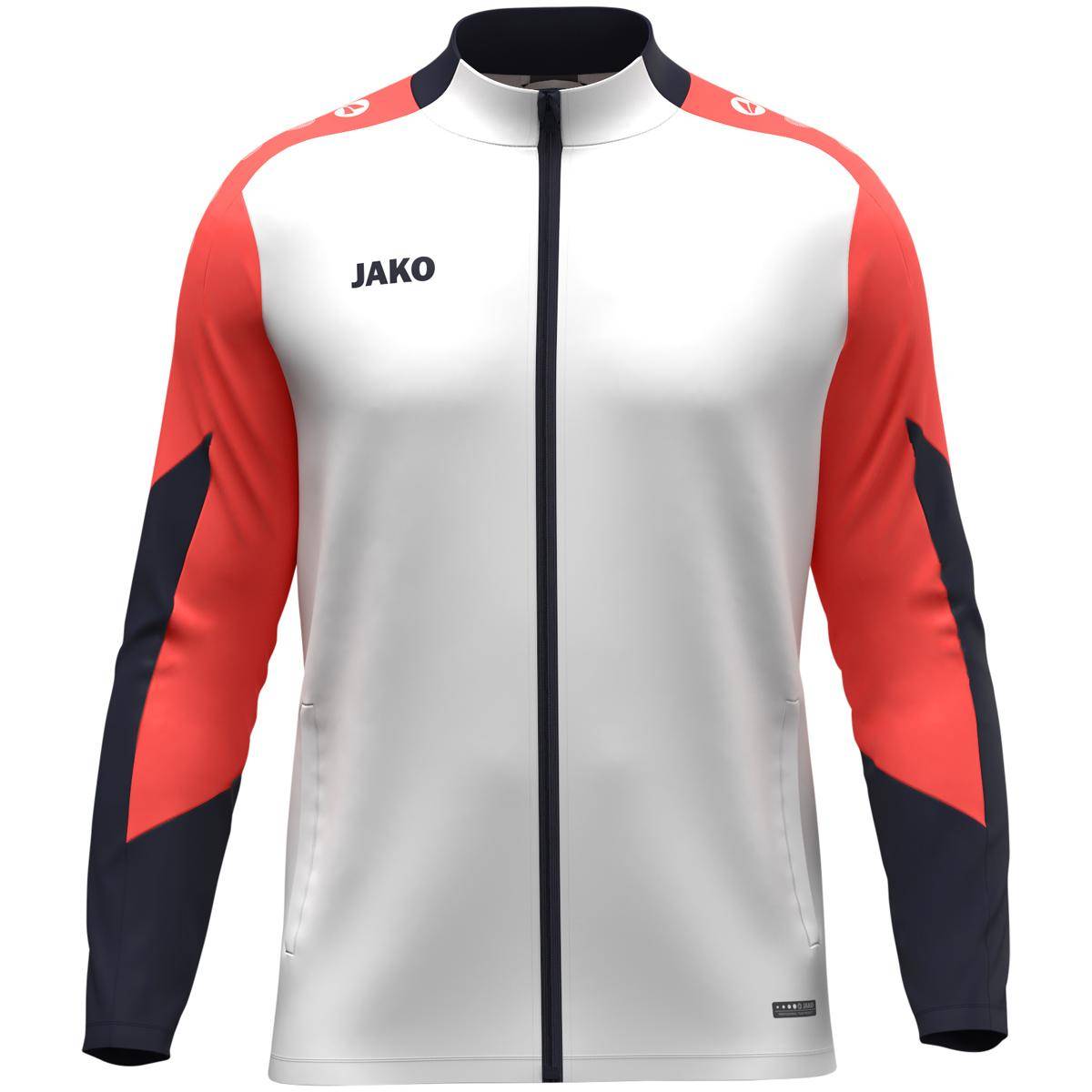 Jako Polyesterjacke Dynamic Herren weiß/coral/marine