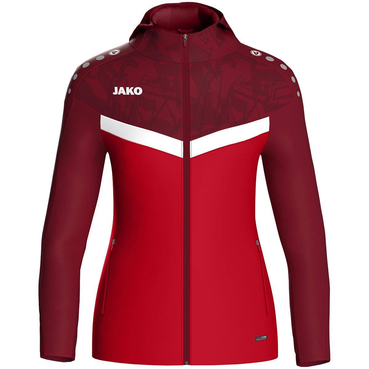 Jako Kapuzenjacke Iconic Damen rot/weinrot