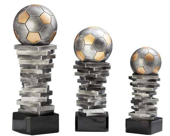 Pokalfigur Fußball Stacked Soccer silber/gold Pokalfigur Fußball Stacked Soccer silber/gold