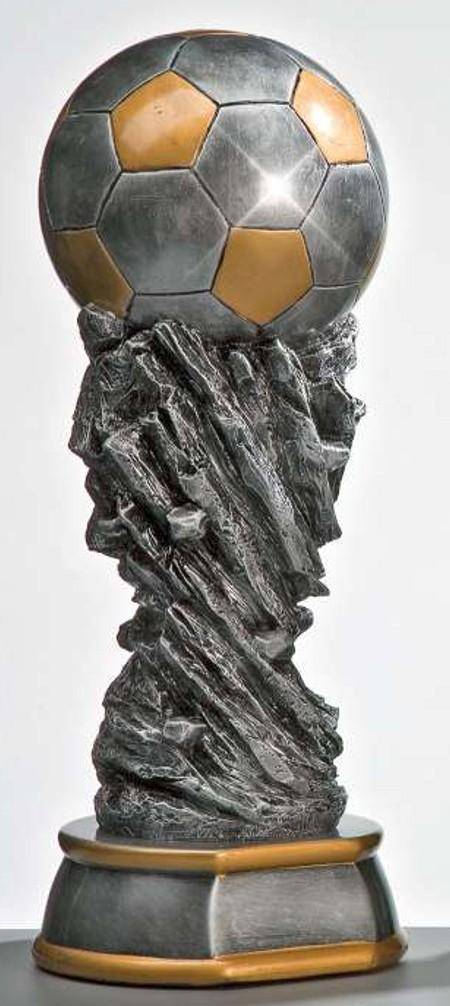 Resinfigur Fußball Weltpokal silber/gold