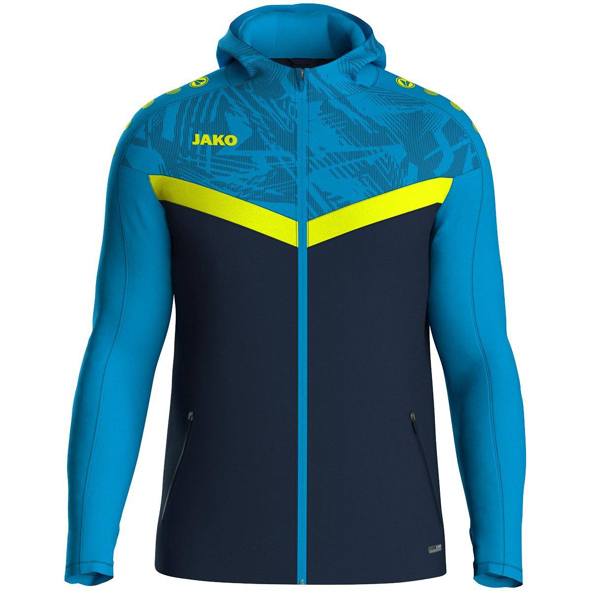 Jako Kapuzenjacke Iconic Kinder marine/ jako blau/neongelb