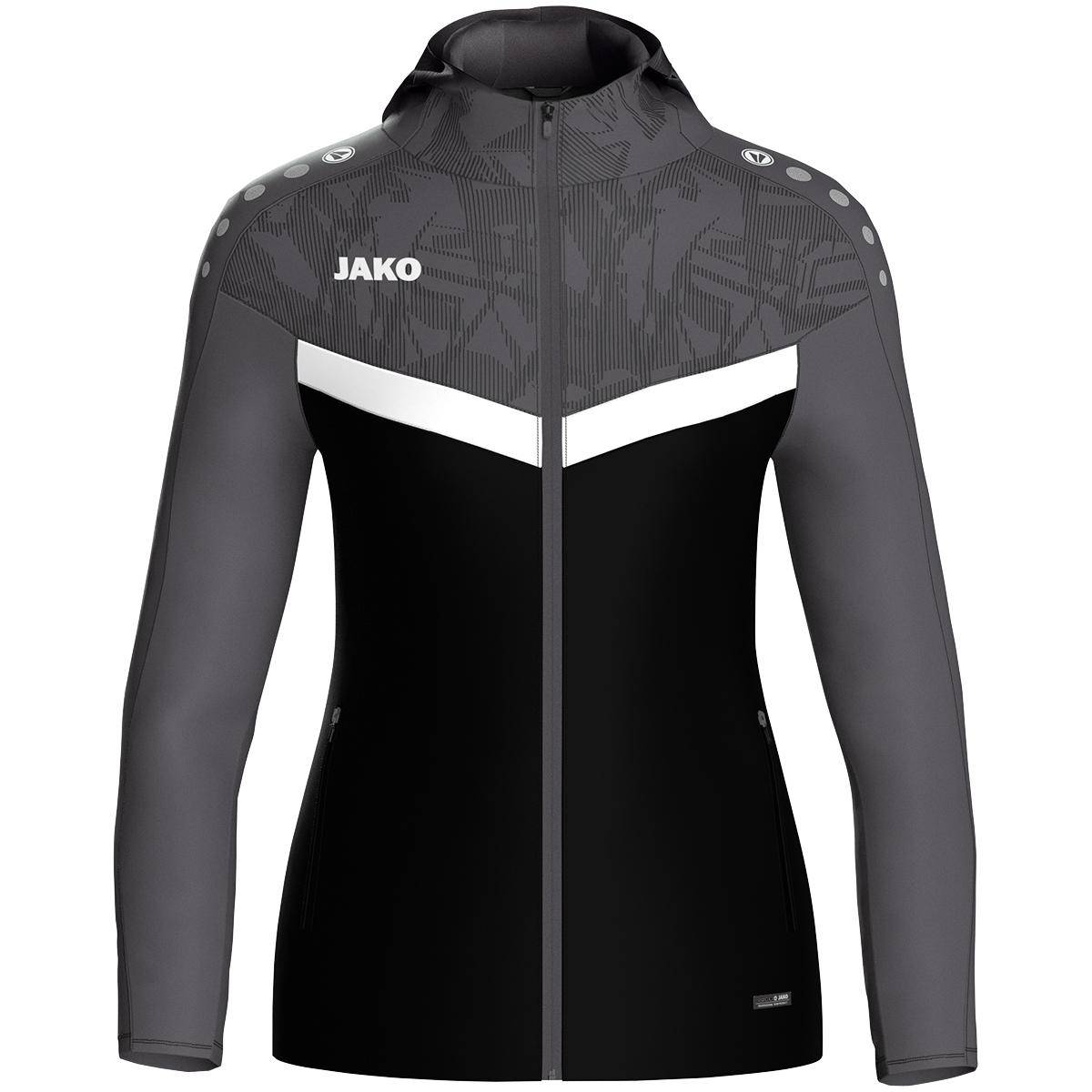 Jako Kapuzenjacke Iconic Damen schwarz/anthrazit