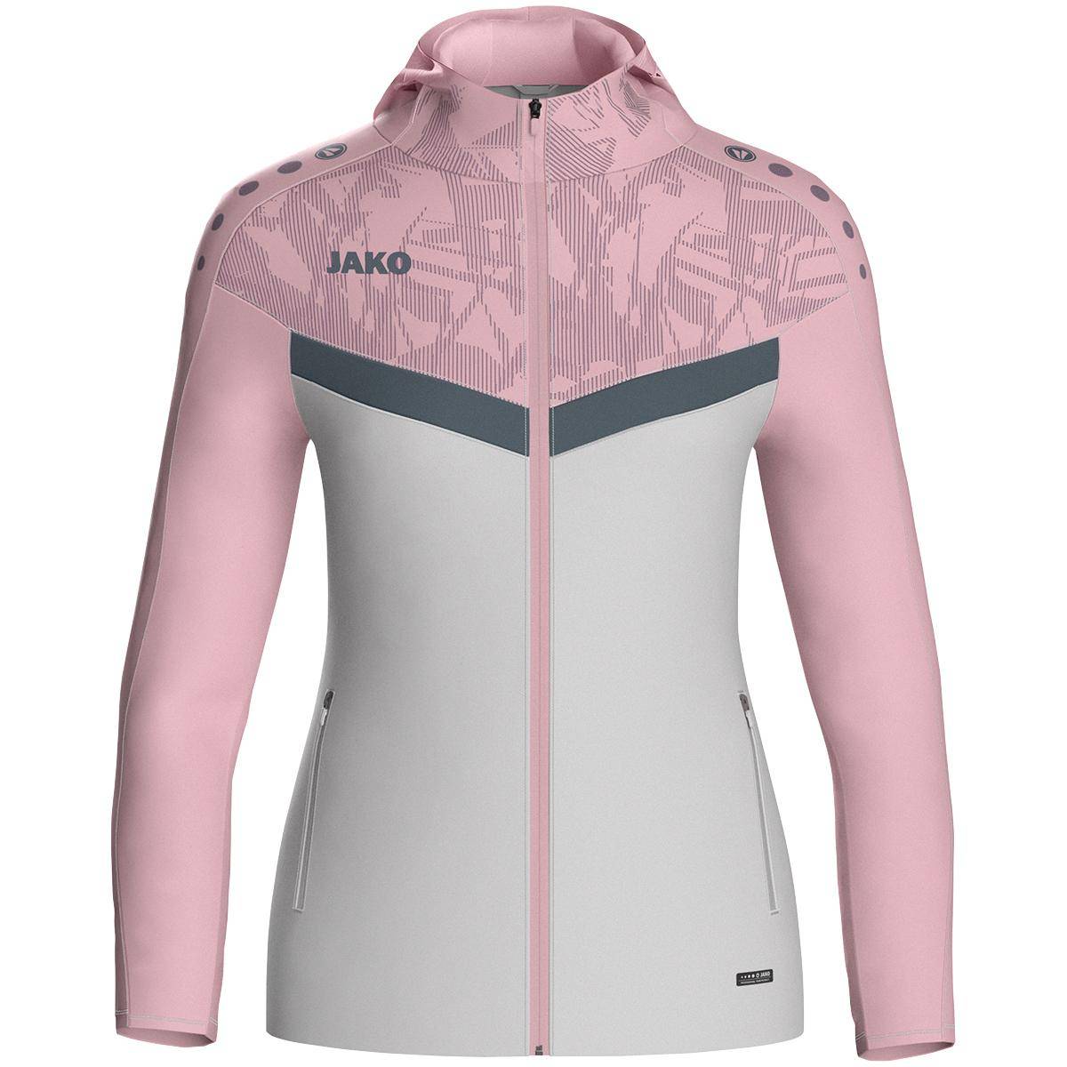 Jako Kapuzenjacke Iconic Damen soft grey/dusky pink/ anthra light