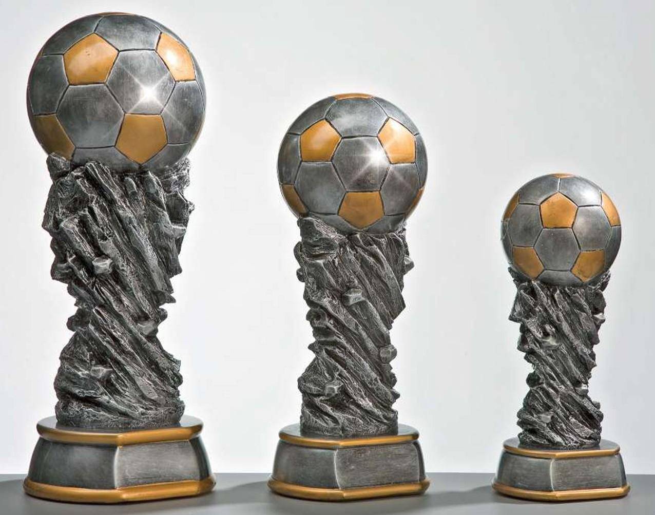 Resinfigur Fußball Weltpokal silber/gold Resinfigur Fußball Weltpokal silber/gold