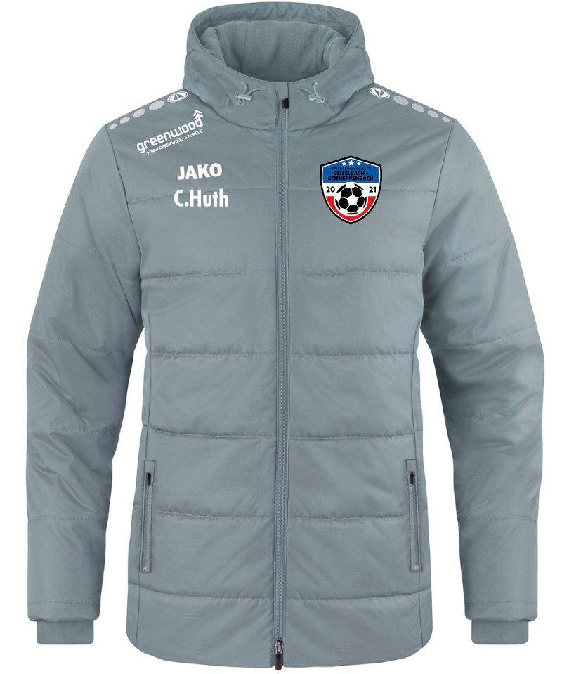 Jako Coachjacke Team mit Kapuze SG Geiselbach-Schneppenbach Herren grau