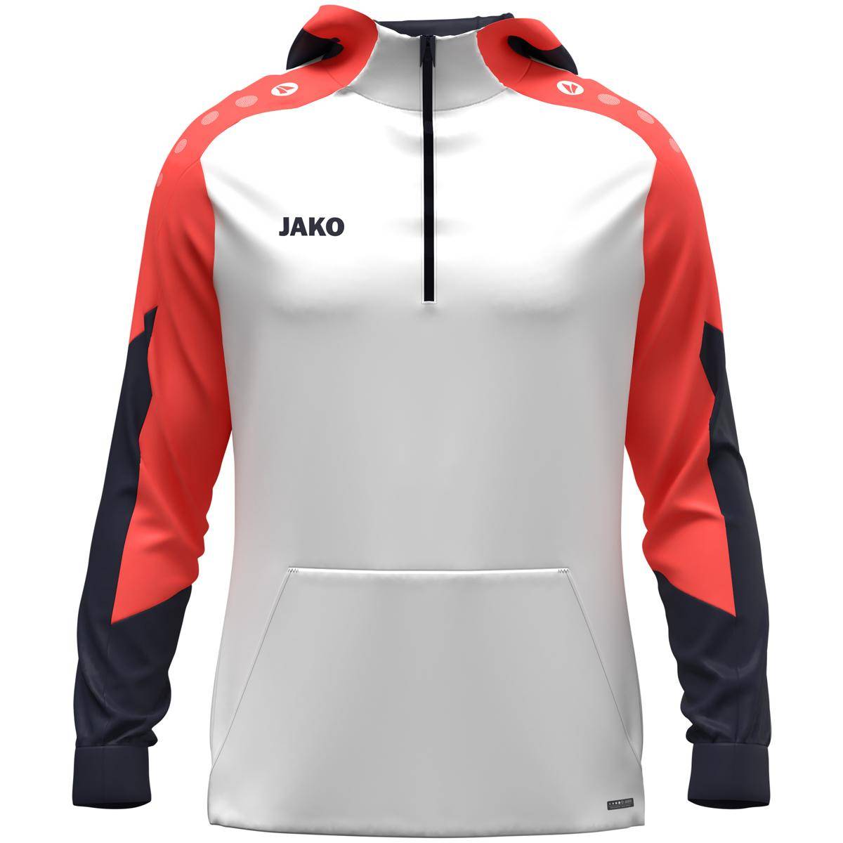 Jako Zip Hoodie Dynamic Kinder weiß/coral/marine