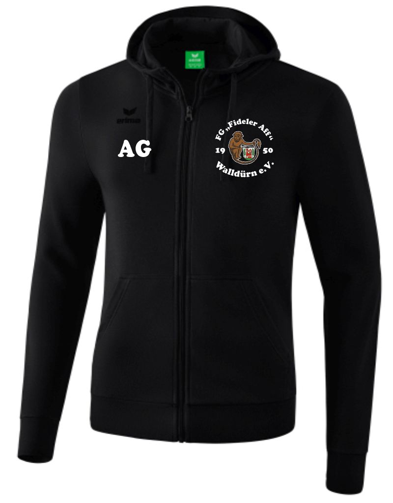 erima Kapuzenjacke Basic FG Fideler Aff schwarz