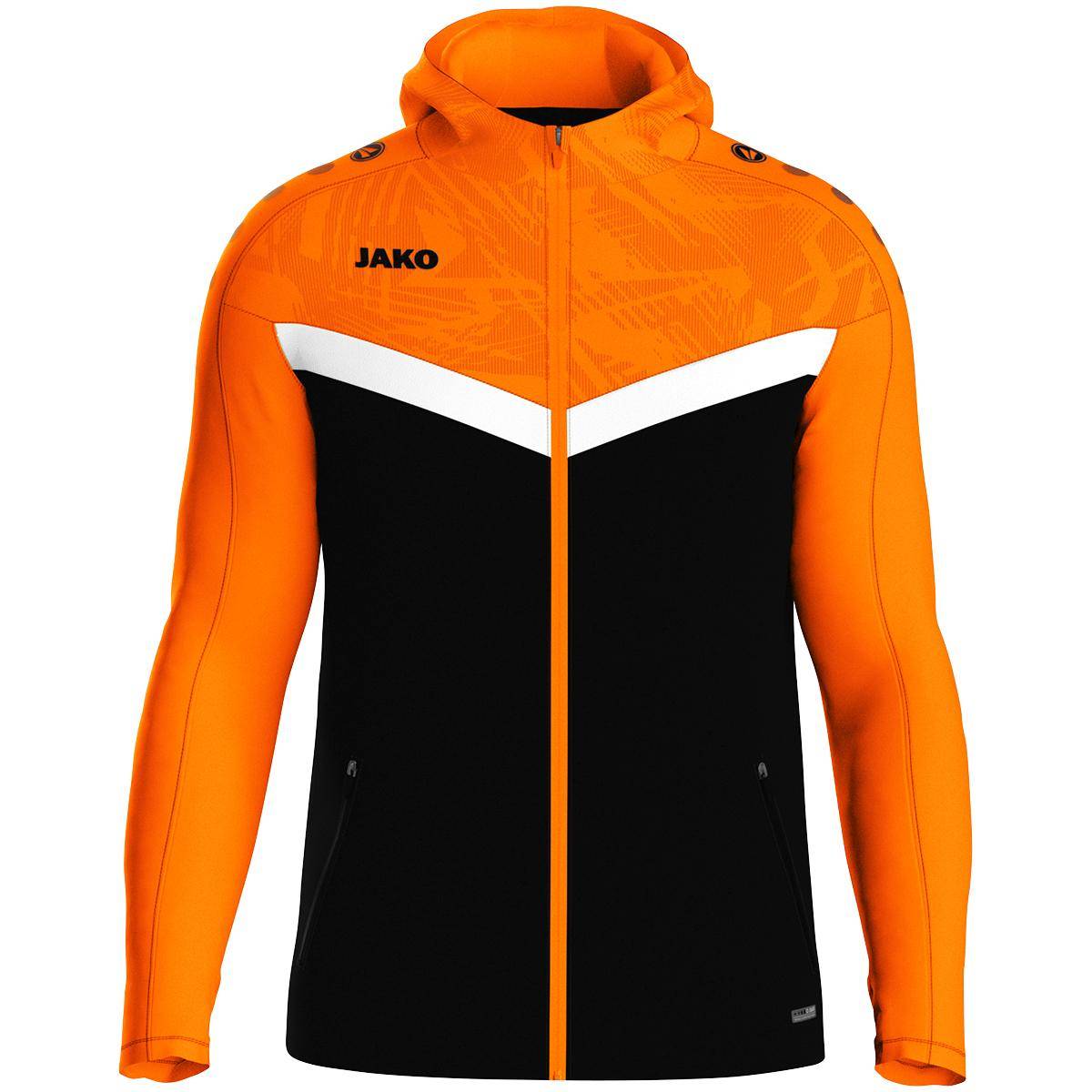 Jako Kapuzenjacke Iconic Kinder schwarz/neonorange