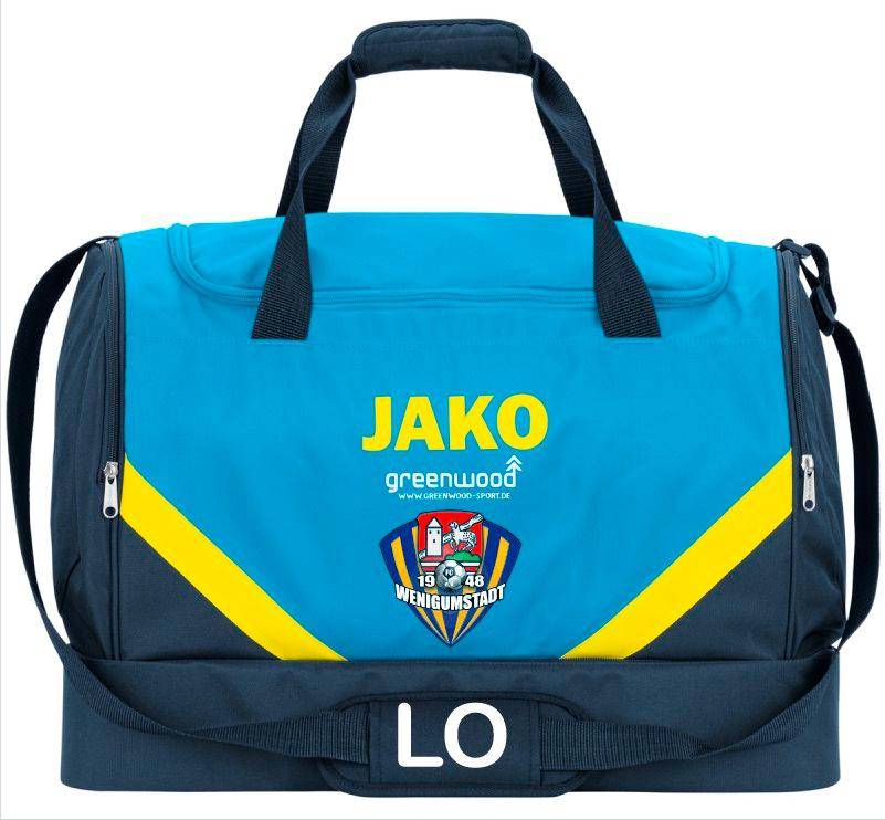 Sporttasche Iconic mit Bodenfach FC Wenigumstadt JAKO blau/marine/neongelb