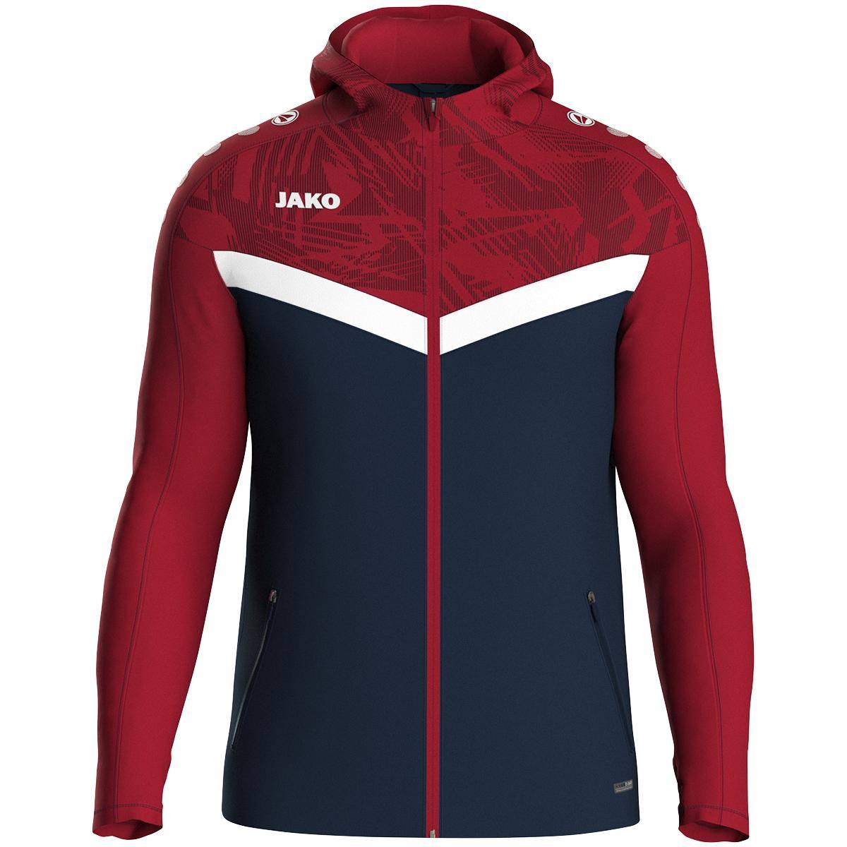 Jako Kapuzenjacke Iconic Kinder marine/ chili rot