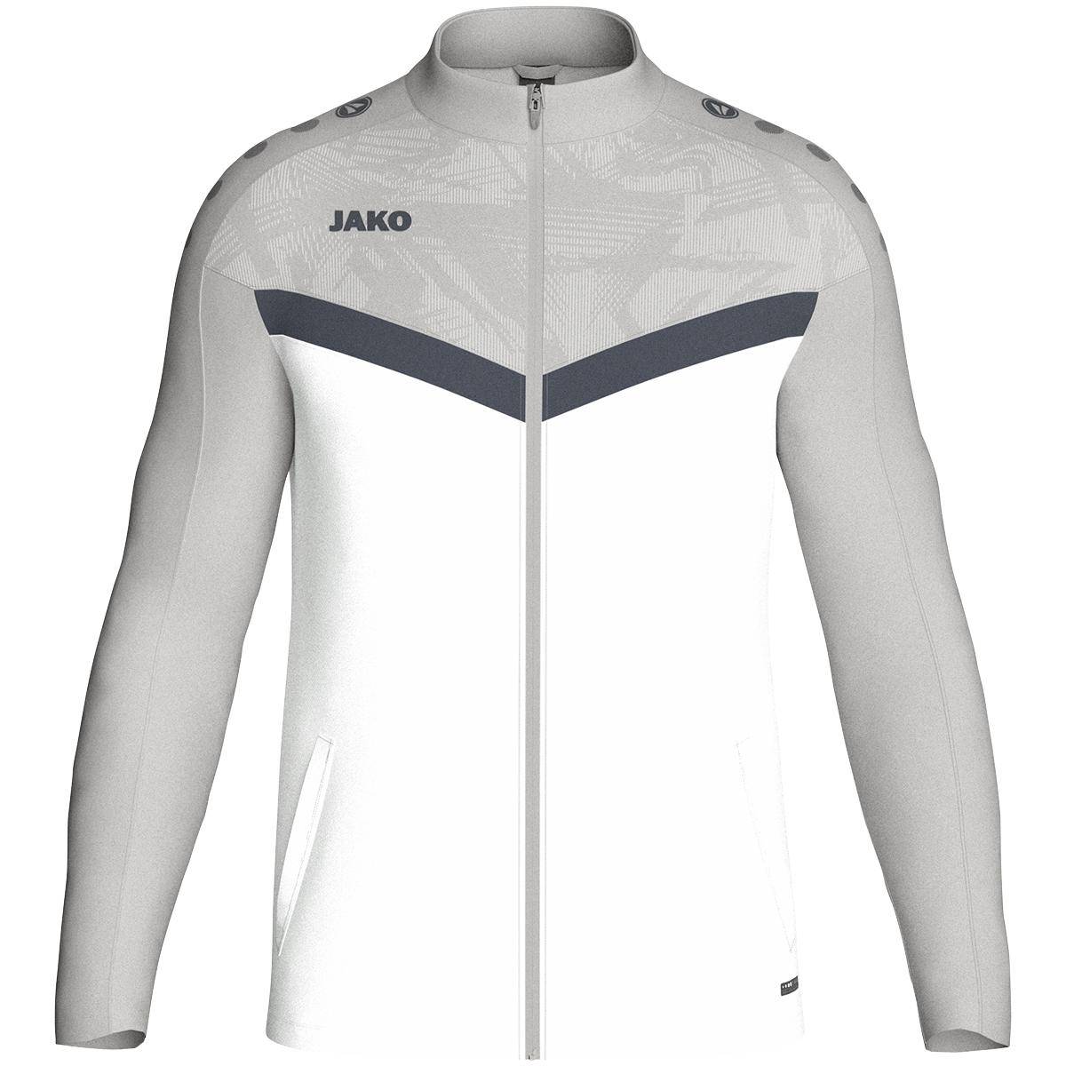 Jako Polyesterjacke Iconic Herren weiß/soft grey/ anthra light