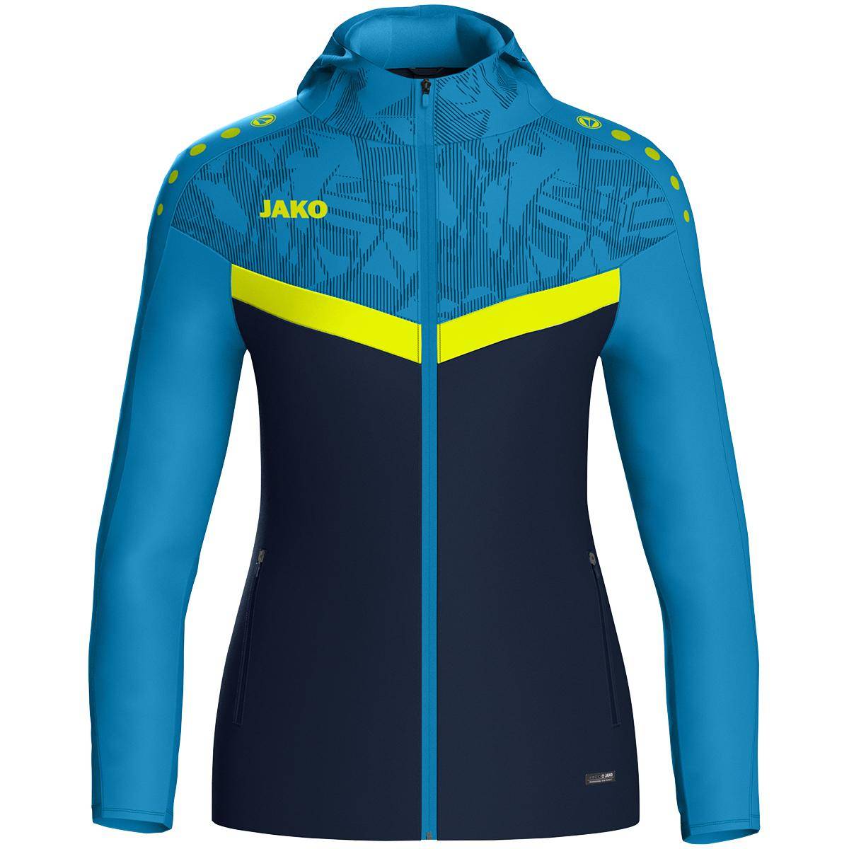 Jako Kapuzenjacke Iconic Damen marine/ jako blau/neongelb