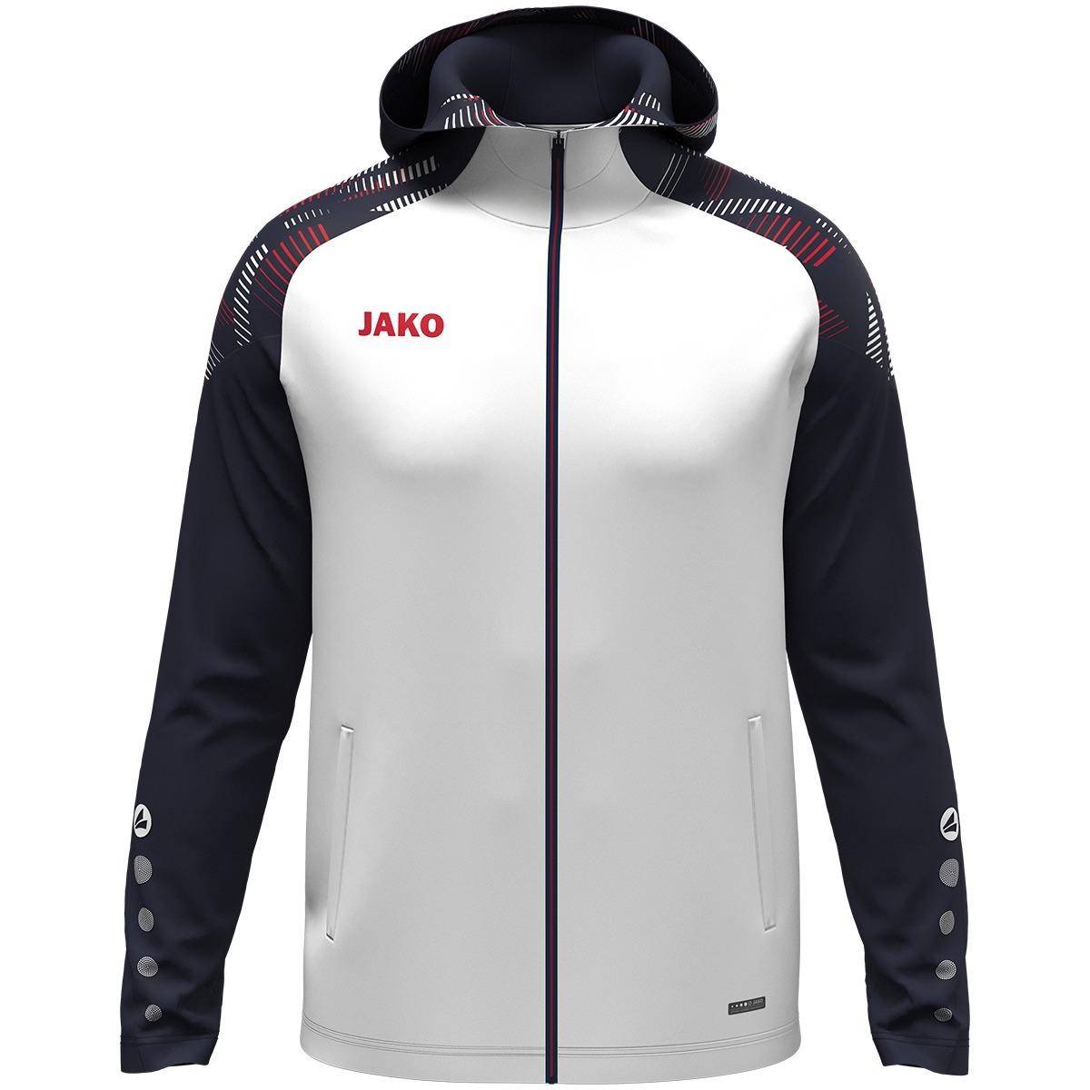 Jako Kapuzenjacke Sonic Damen weiß/marine/rot