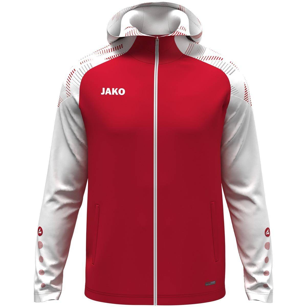 Jako Kapuzenjacke Sonic Damen rot/weiß