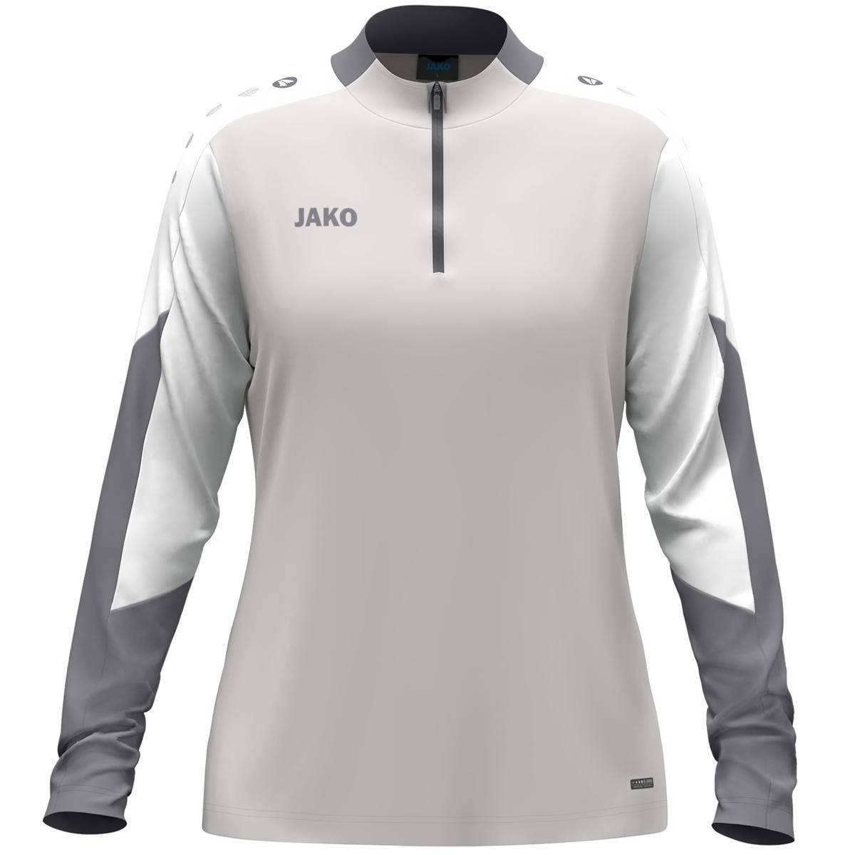 Jako Ziptop Dynamic Damen hellgrau/weiß/grau