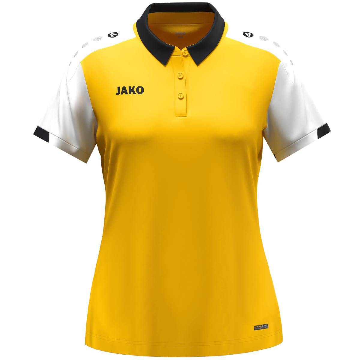 Jako Polo Dynamic Damen gelb/weiß/schwarz