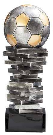 Pokalfigur Fußball Stacked Soccer silber/gold