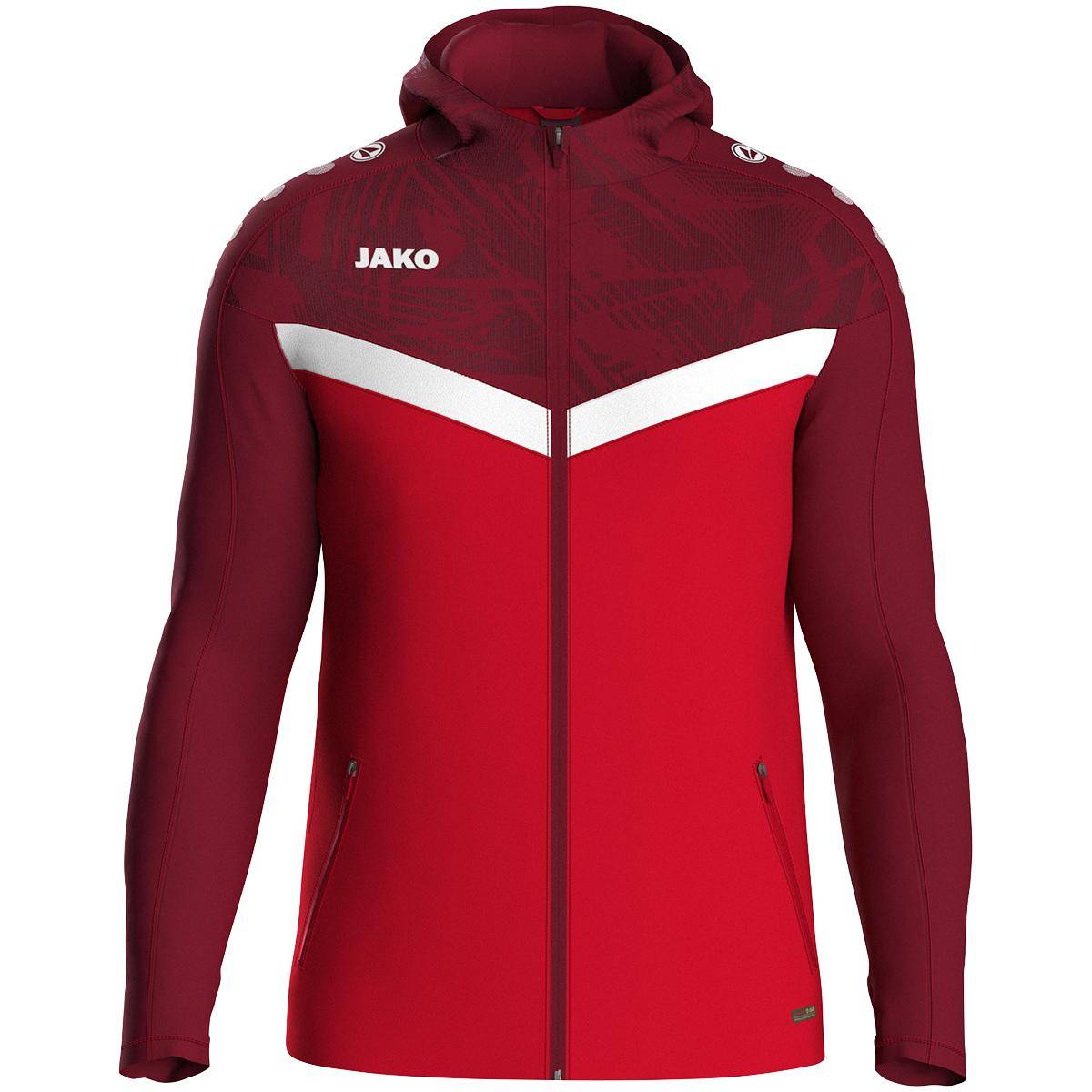 Jako Kapuzenjacke Iconic Kinder rot/weinrot