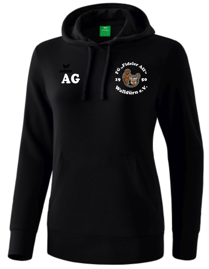 erima Kapuzensweat Basic Women FG Fideler Aff schwarz