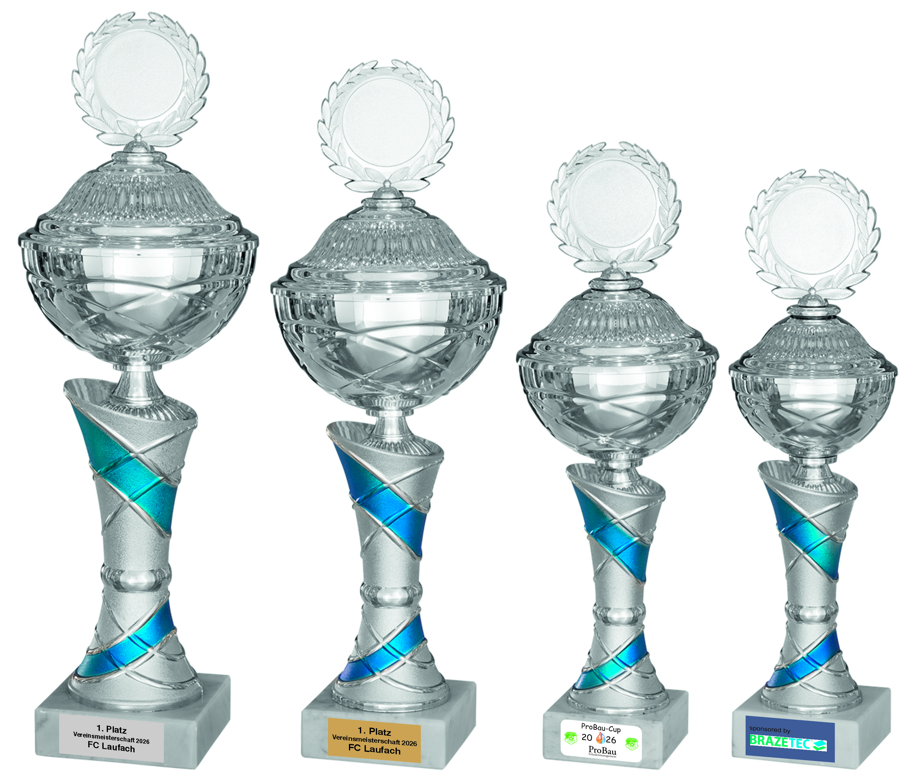 Pokal Prestige Blau silber