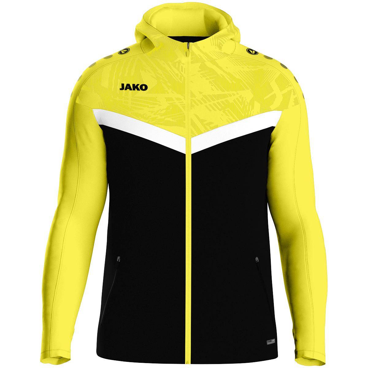 Jako Kapuzenjacke Iconic Kinder schwarz/ soft yellow