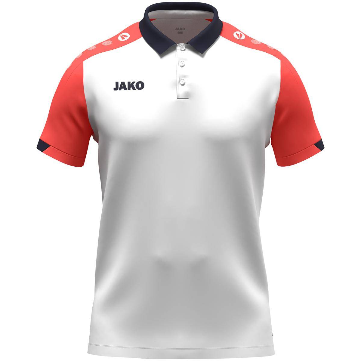 Jako Polo Dynamic Kinder weiß/coral/marine