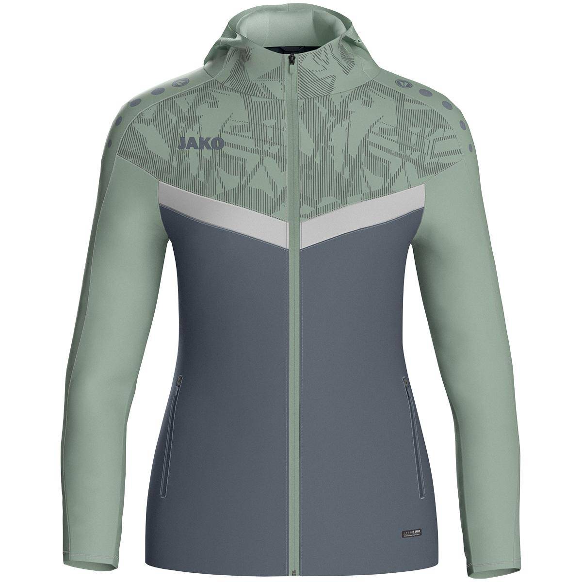 Jako Kapuzenjacke Iconic Damen anthra light/mintgrün/ soft grey