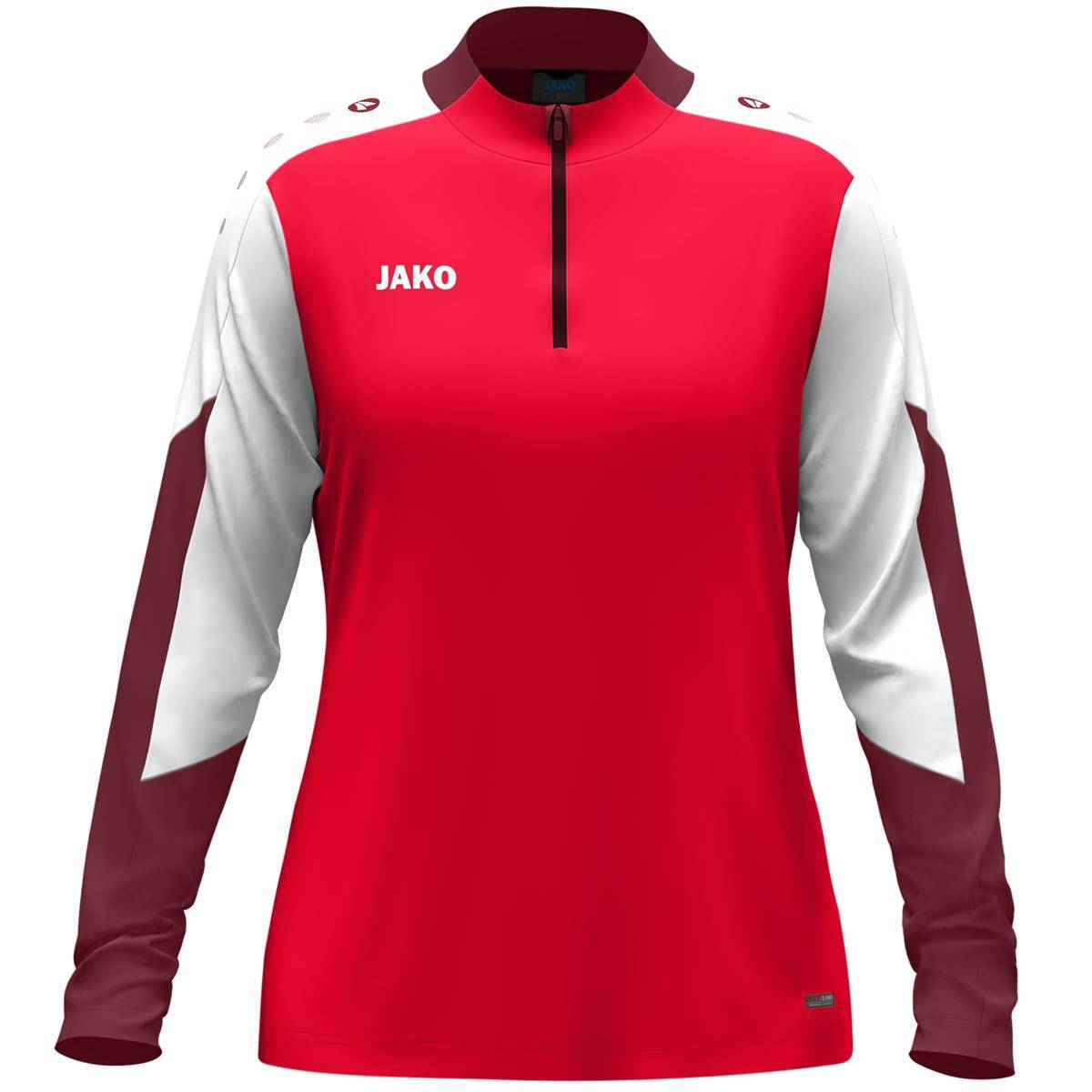 Jako Ziptop Dynamic Damen rot/weiß/dunkelrot