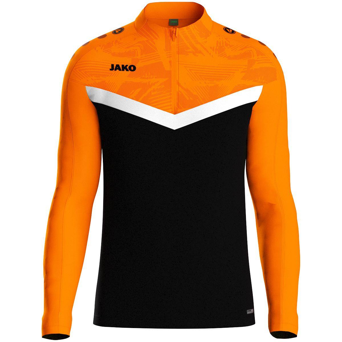 Jako Ziptop Iconic Kinder schwarz/neonorange