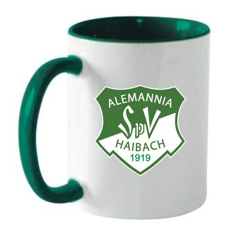 Keramiktasse weiß/grün Alemannia Haibach Keramiktasse weiß/grün Alemannia Haibach