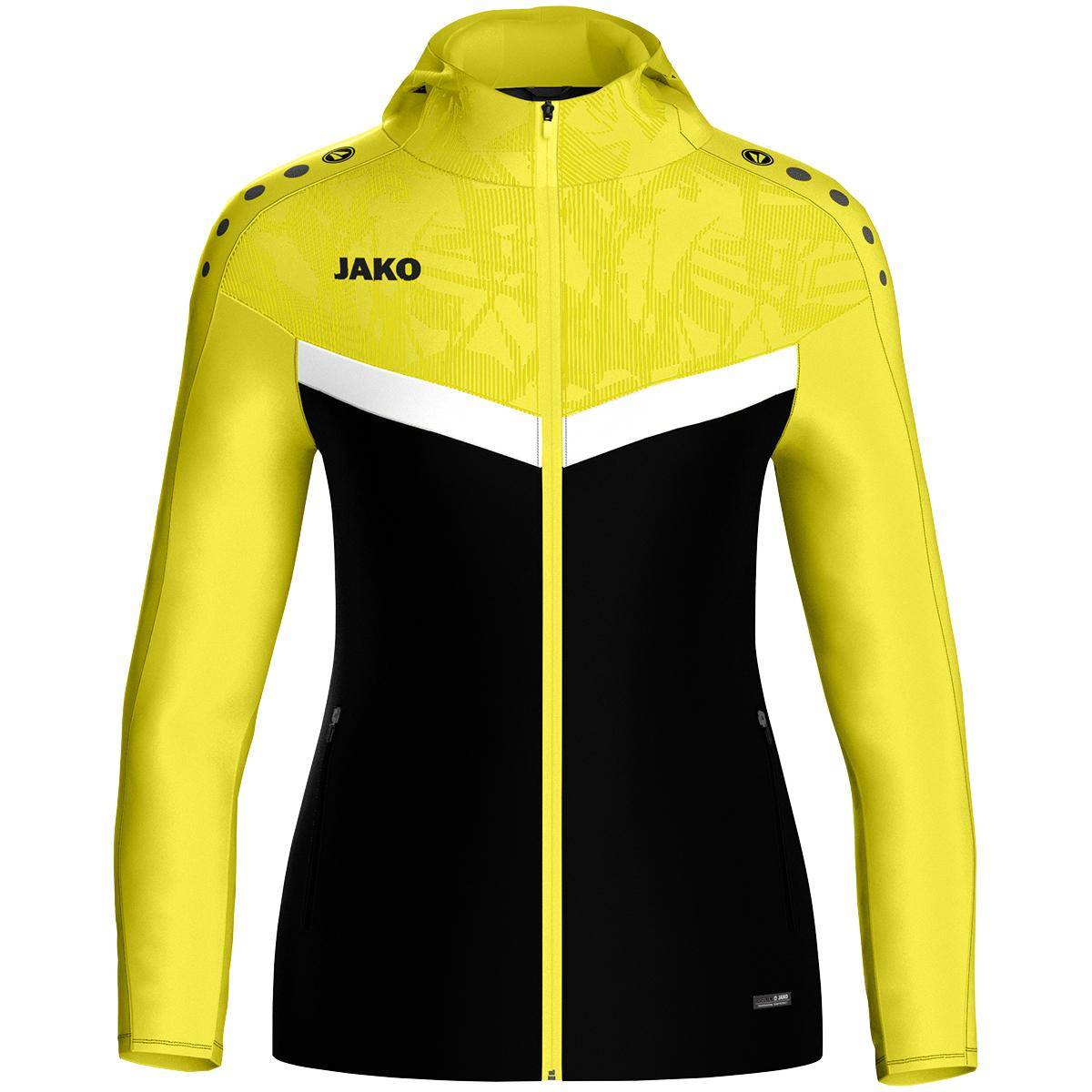 Jako Kapuzenjacke Iconic Damen schwarz/ soft yellow