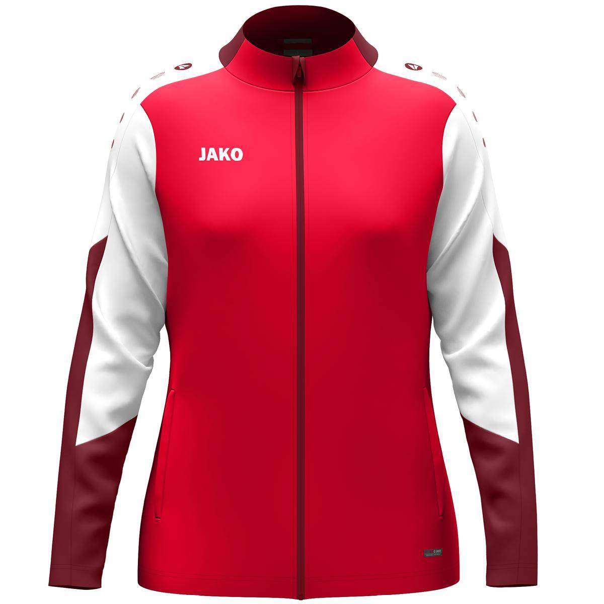 Jako Polyesterjacke Dynamic Damen rot/weiß/dunkelrot