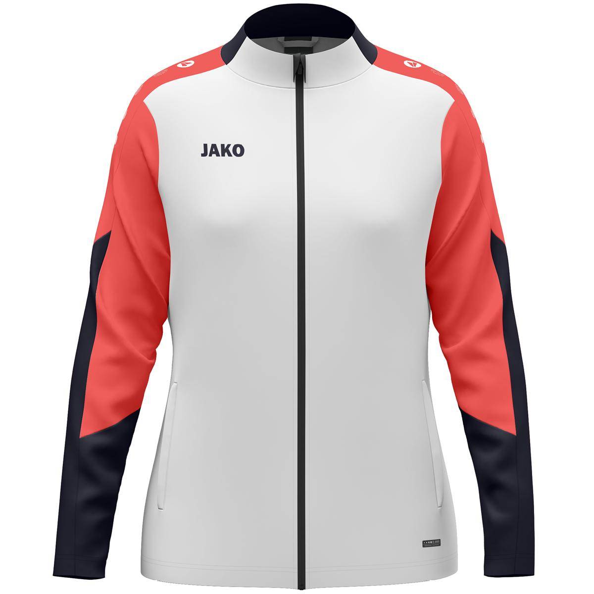 Jako Polyesterjacke Dynamic Damen weiß/coral/marine