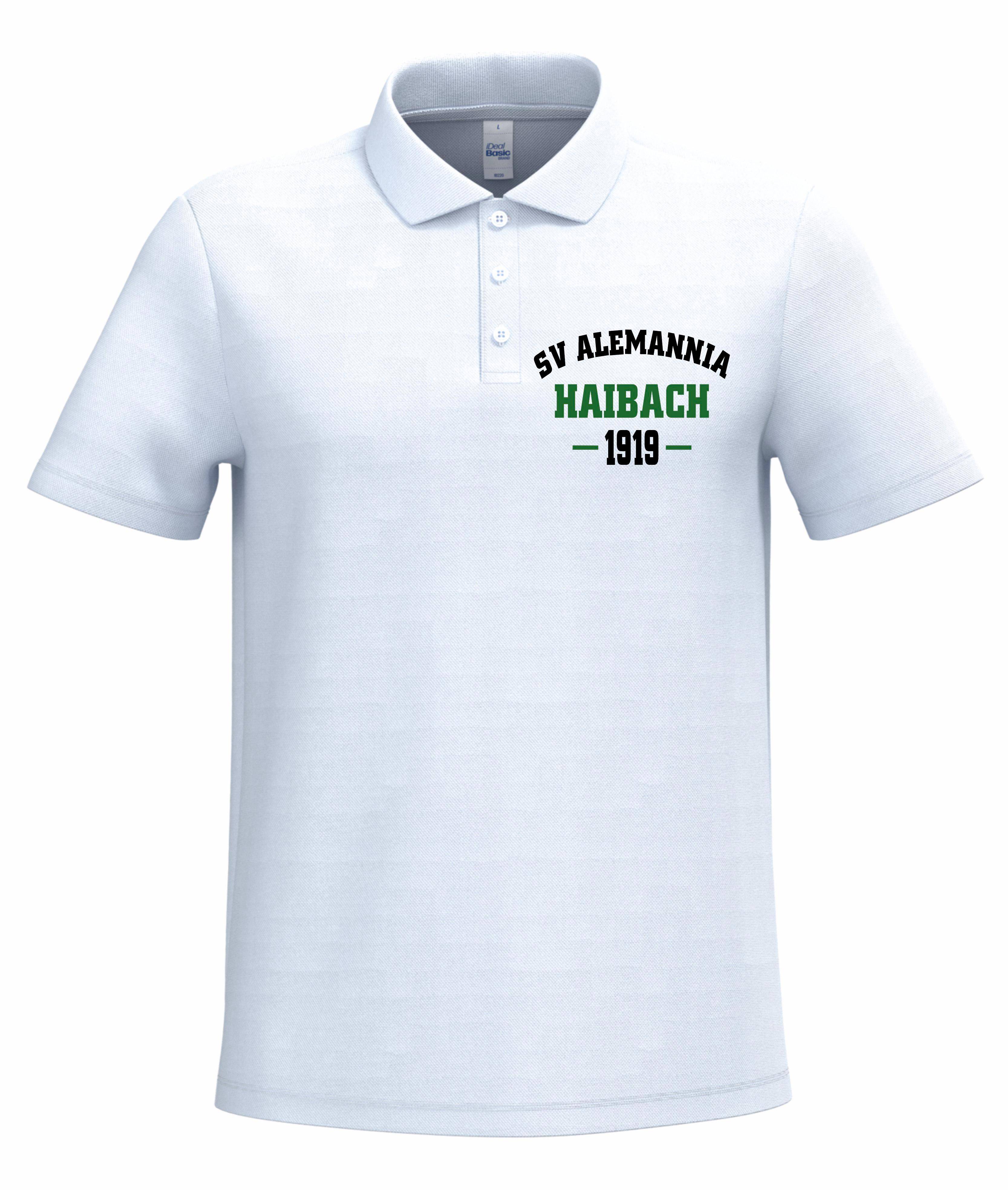 Alemannia Haibach Polo Herren weiß