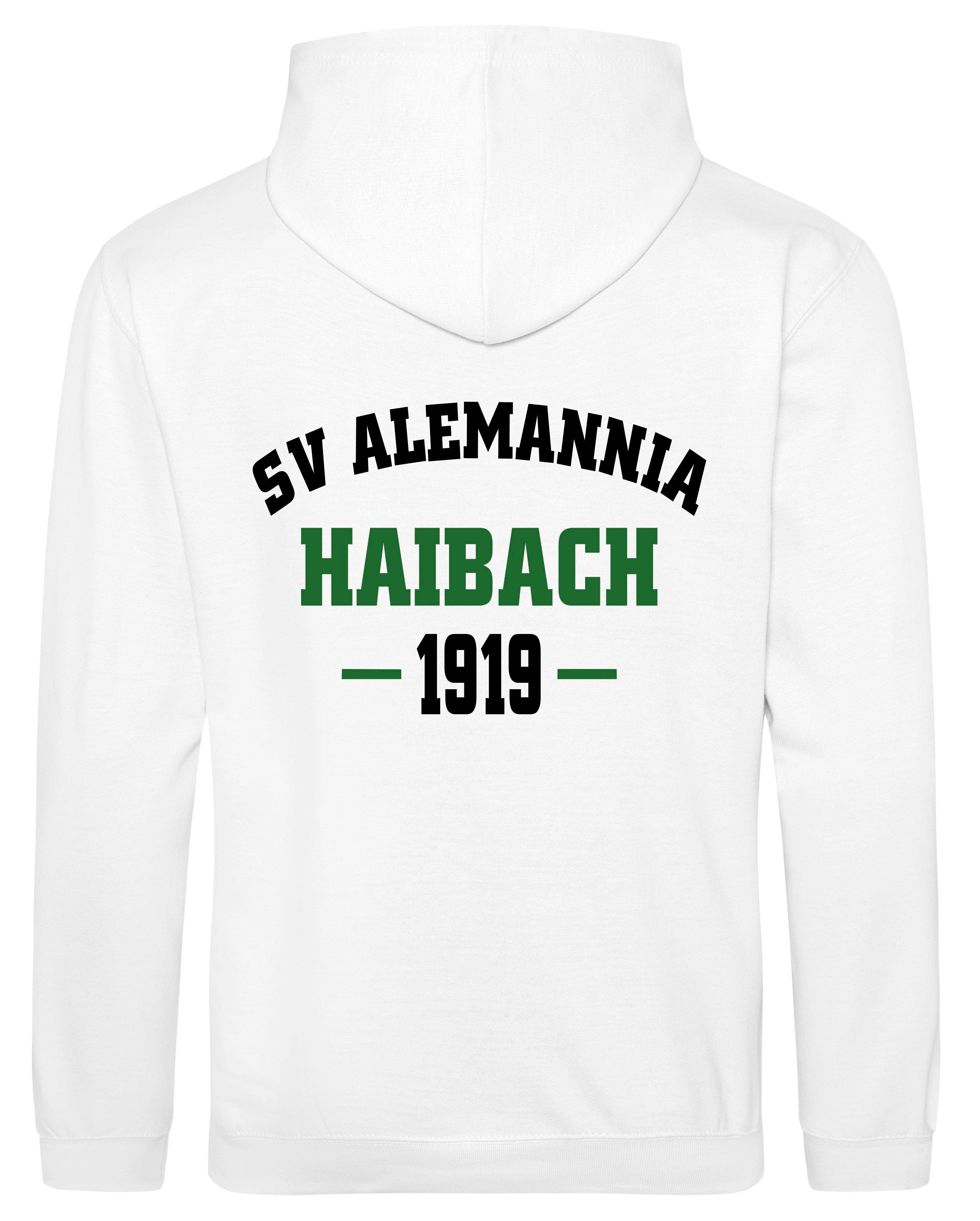 Alemannia Haibach Hoodie Unisex weiß