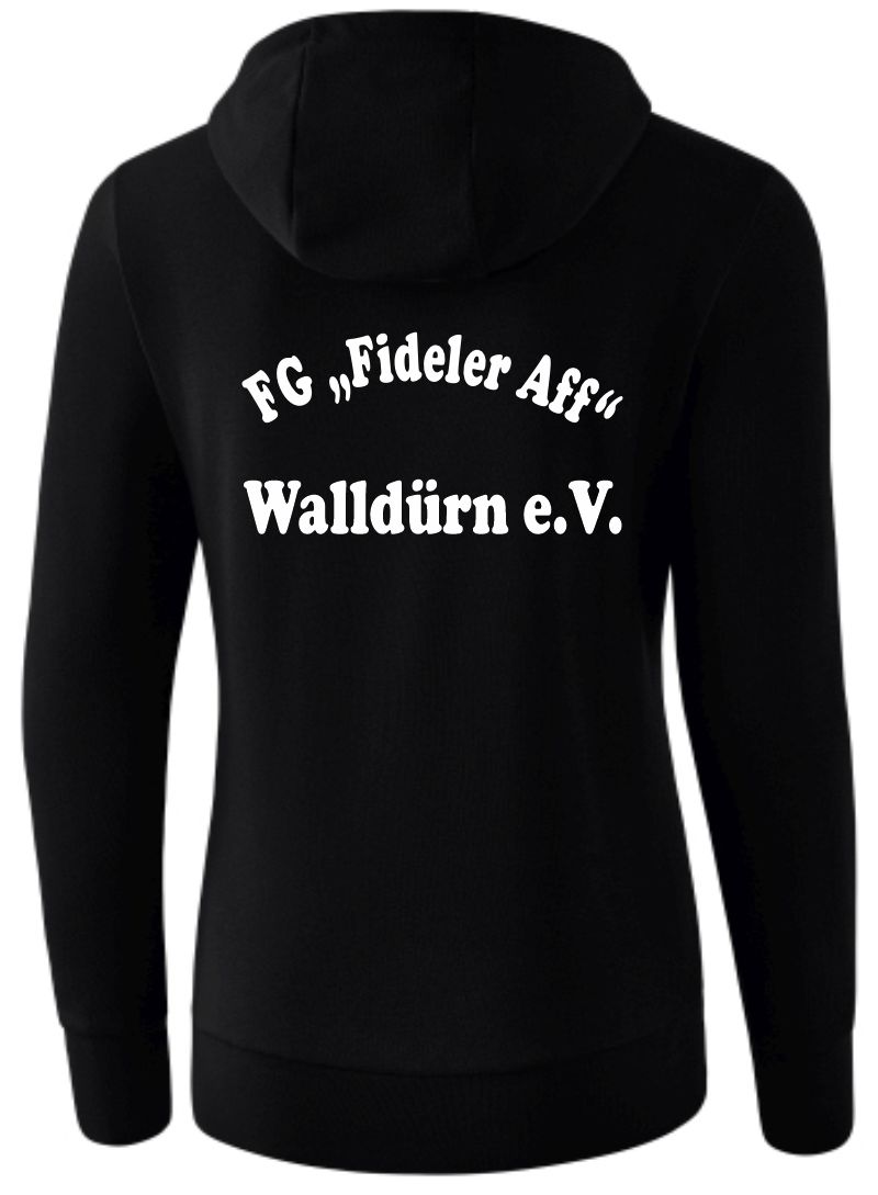 erima Kapuzenjacke Basic Women FG Fideler Aff schwarz